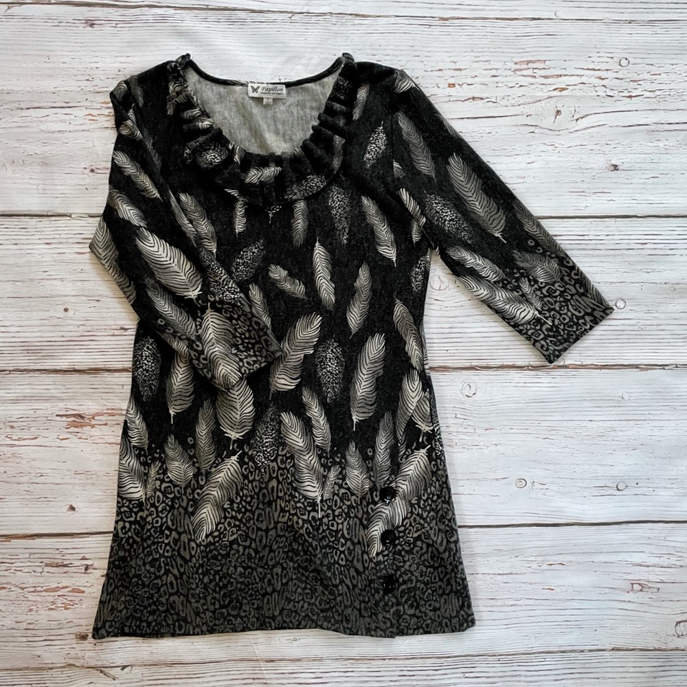 Papillon Feather Dress Sz Medium